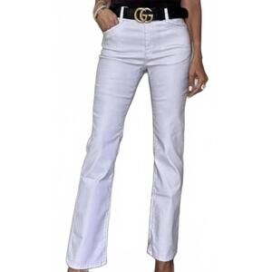 NEW BEVY FLOG novel bootcut jeans in white grey